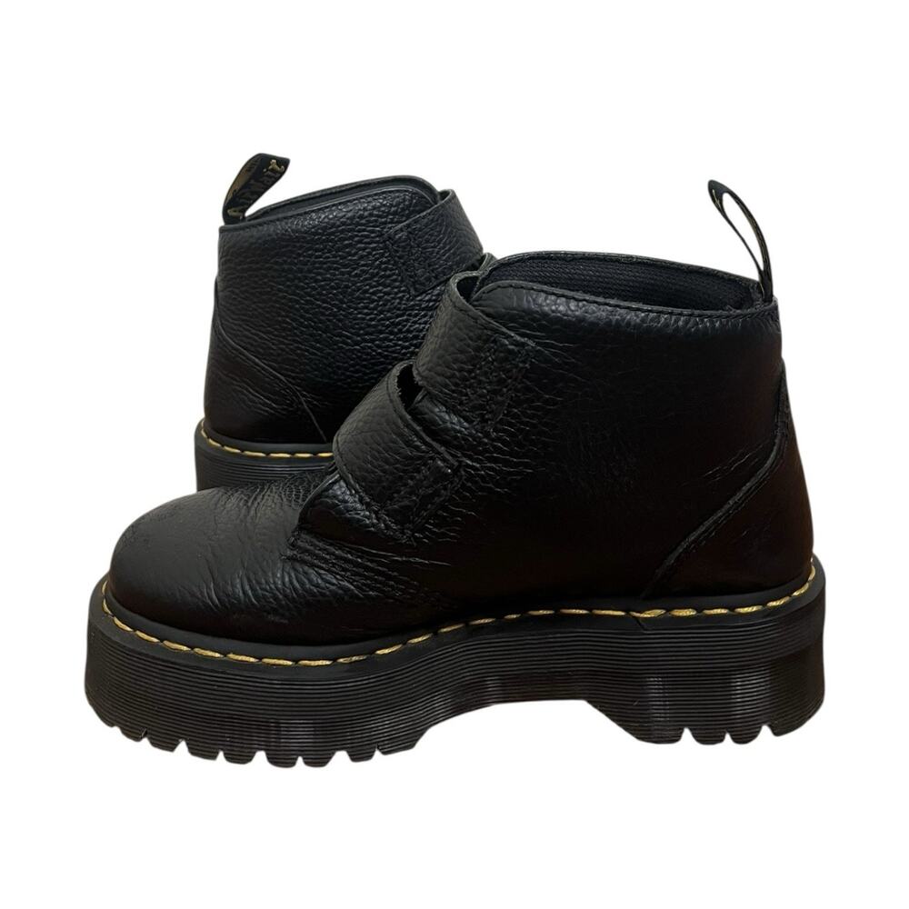 Dr. Martens Devon Heart Leather Platform Boots Black Milled Napa Grunge Size 8 - Picture 9 of 13